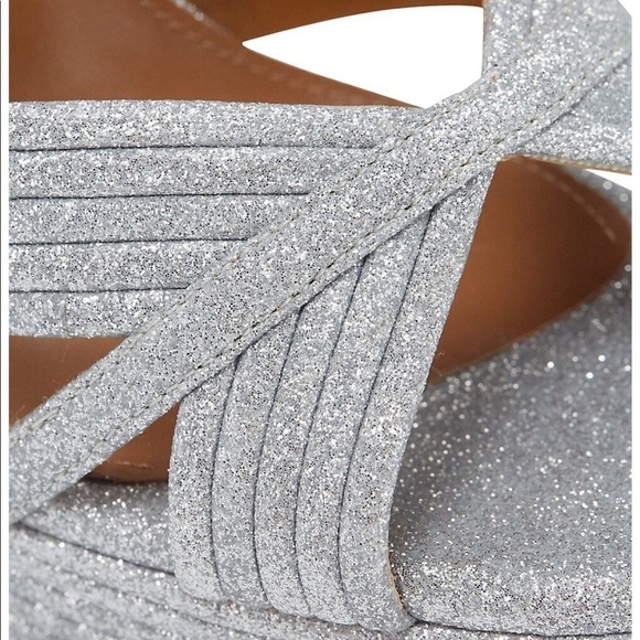 Like New Aquazzura Sundance Platform Glitter Platform Heels - Picture 4 of 15